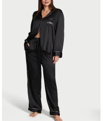 Піжама Black Fashion Show Satin Long Pyjamas Set