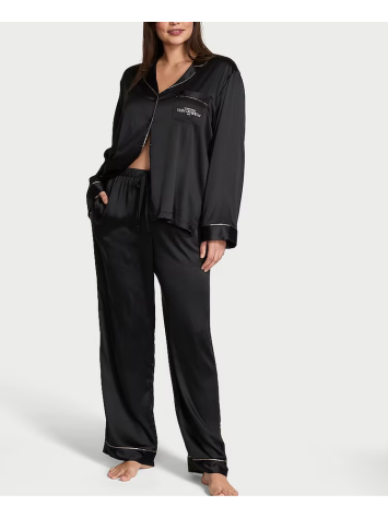 Пижама Black Fashion Show Satin Long Pyjamas Set