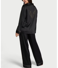 Піжама Black Fashion Show Satin Long Pyjamas Set
