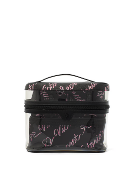 4 в 1 набор косметичек 4-Piece Makeup Bag Black Candycane Script