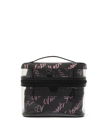 4 в 1 набір косметичок 4-Piece Makeup Bag Black Candycane Script
