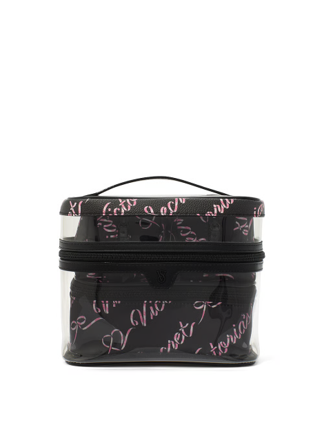 4 в 1 набір косметичок 4-Piece Makeup Bag Black Candycane Script