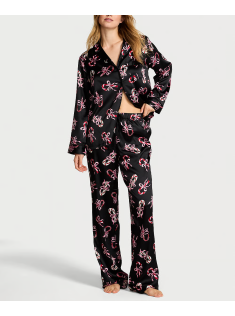 Сатиновая пижама Glazed Satin Long Pajama Set Print