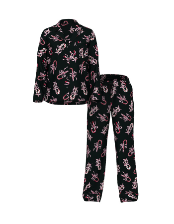 Сатинова піжама Glazed Satin Long Pajama Set Print