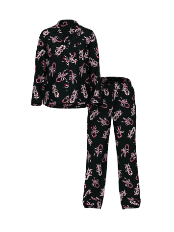 Сатинова піжама Glazed Satin Long Pajama Set Print