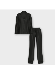 Сатиновая пижама Glazed Satin Long Pajama Set Black