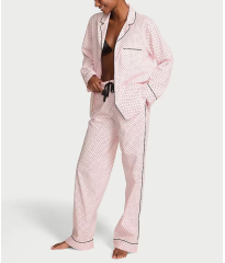 Піжама Angel Pink Small Dot Cotton Long Pyjama Set