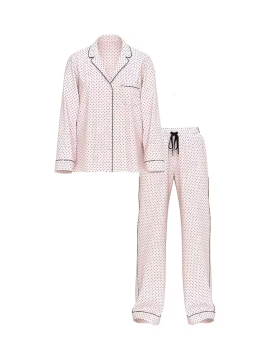 Піжама Angel Pink Small Dot Cotton Long Pyjama Set