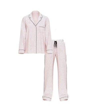 Піжама Angel Pink Small Dot Cotton Long Pyjama Set