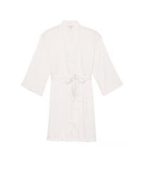 Сатиновий халат Coconut White Satin Midi Robe