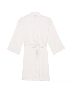 Сатиновый халат Coconut White Satin Midi Robe
