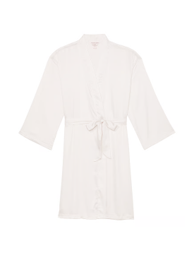 Сатиновый халат Coconut White Satin Midi Robe