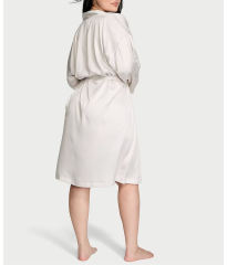 Сатиновий халат Coconut White Satin Midi Robe