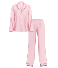 Сатинова піжама Satin Shine Stripe Long Pajama Set Pink