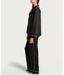 Сатинова піжама Satin Long Pajama Set Black