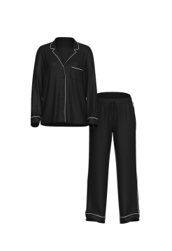 Сатиновая пижама Satin Long Pajama Set Black