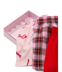 Набор шортиков для сна 3-pack Flannel Boxy Pajama Set