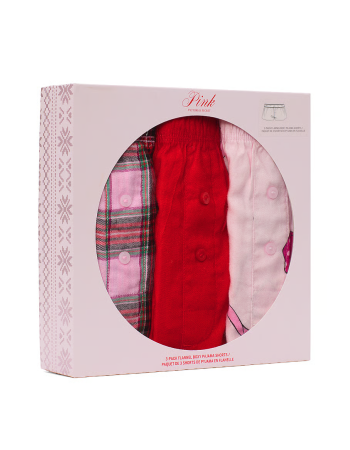 Набор шортиков для сна 3-pack Flannel Boxy Pajama Set