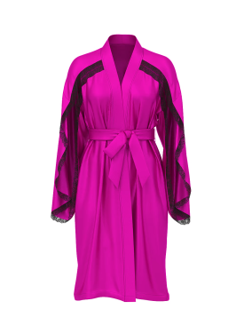 Сатиновый халат Satin Rose Lace-Trim Midi Robe Berrylicious