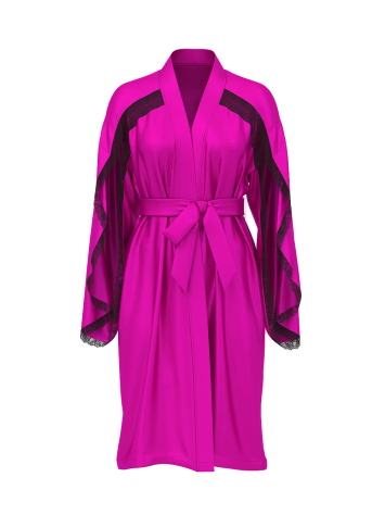 Сатиновий халат Satin Rose Lace-Trim Midi Robe Berrylicious