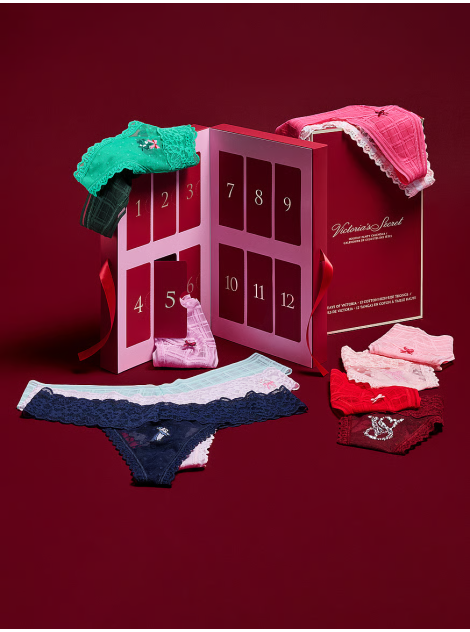 Адвент календар трусиків 12-Pack Thong Panties Holiday Advent Calendar