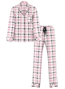 Піжама Flannel Long Pajama Set Gold Lurex Yd Plaid