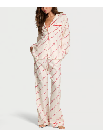 Пижама Cotton Flannel Long Pajama Set Candy Cane Vs Script