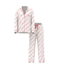 Піжама Cotton Flannel Long Pajama Set Candy Cane Vs Script