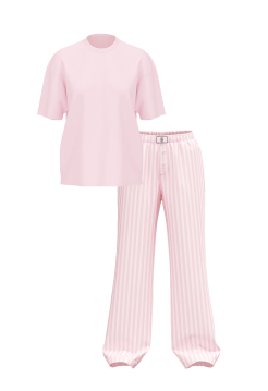 Піжама Flannel Short-Sleeve Long Tee-Jama Set Pretty Blossom