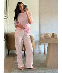 Піжама Flannel Short-Sleeve Long Tee-Jama Set Pretty Blossom