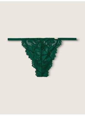 Трусики PINK Lace Green Thong V-string panty