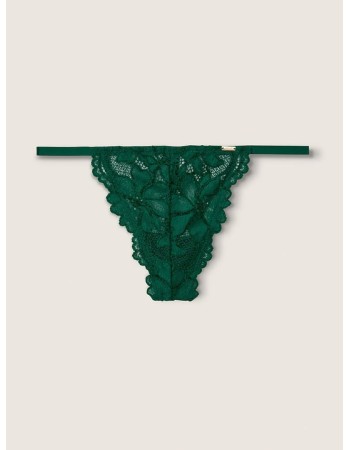 Трусики PINK Lace Green Thong V-string panty