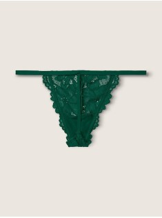 Трусики PINK Lace Green Thong V-string panty