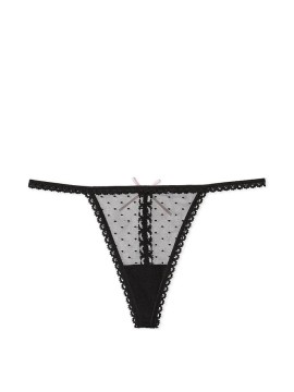 Трусики Ribbon Slot Lace V-String Panty Black