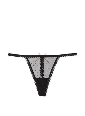 Трусики Ribbon Slot Lace V-String Panty Black