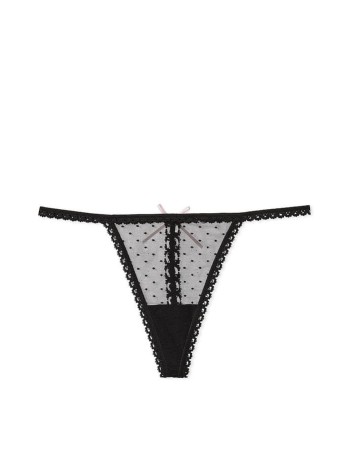 Трусики Ribbon Slot Lace V-String Panty Black