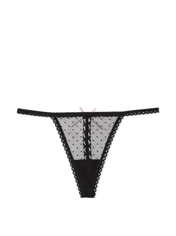 Трусики Ribbon Slot Lace V-String Panty Black