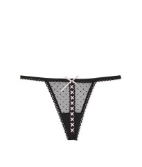 Трусики Ribbon Slot Lace V-String Panty Black