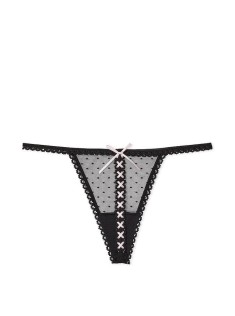 Трусики Ribbon Slot Lace V-String Panty Black