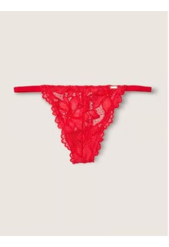 Трусики PINK Red Lace Thong V-string panty