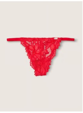 Трусики PINK Red Lace Thong V-string panty