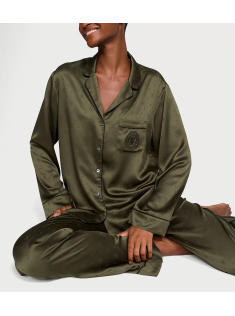 Пижама Glazed Satin Long Pajama Set Casual Olive