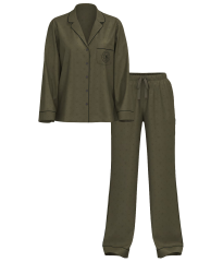 Пижама Glazed Satin Long Pajama Set Casual Olive