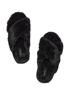 Домашние тапочки Faux Fur Slippers Pure Black