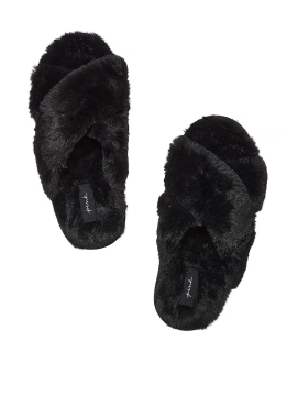 Домашние тапочки Faux Fur Slippers Pure Black