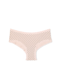 Трусики Cotton Lace-Waist Cheeky Panty Pink Logo Dots