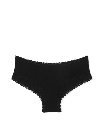 Трусики Cotton Lace-Waist Cheeky Panty Black