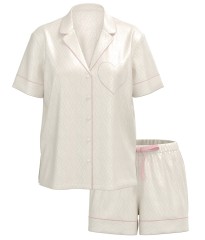 Пижама Glazed Satin Short Pajama Set Coconut White