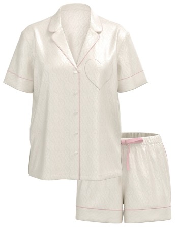 Пижама Glazed Satin Short Pajama Set Coconut White