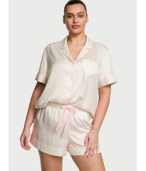 Пижама Glazed Satin Short Pajama Set Coconut White